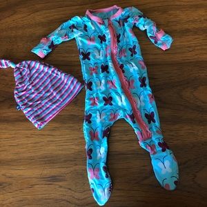 KicKee Pants Sleeper and Cap 0-3mo